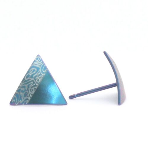 Titanium Earrings. Blue. Very light and absolutely allergy free! Available in 5 colours. Handmade in France. TT490 BL