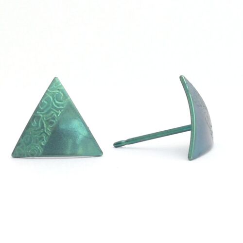 Titanium Earrings. Green. Very light and absolutely allergy free! Available in 5 colours. Handmade in France. TT490 GRO