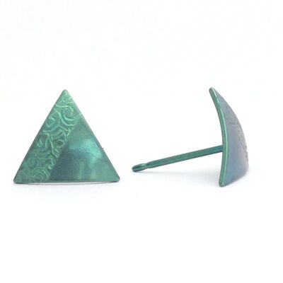 Titanium Earrings. Green. Very light and absolutely allergy free! Available in 5 colours. Handmade in France. TT490 GRO