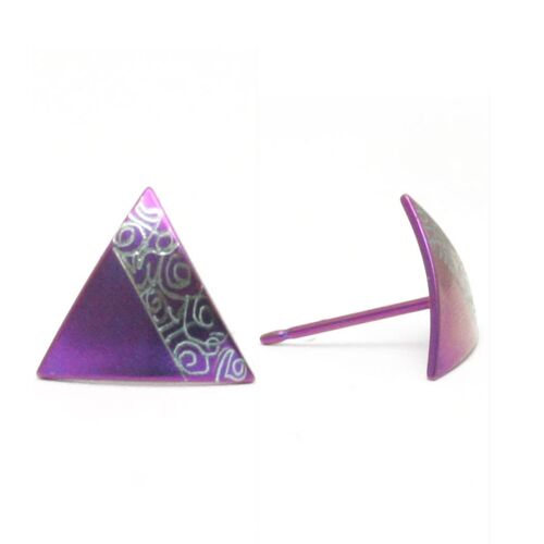 Titanium Earrings. Violet. Very light and absolutely allergy free! Available in 5 colours. Handmade in France. TT490 PA