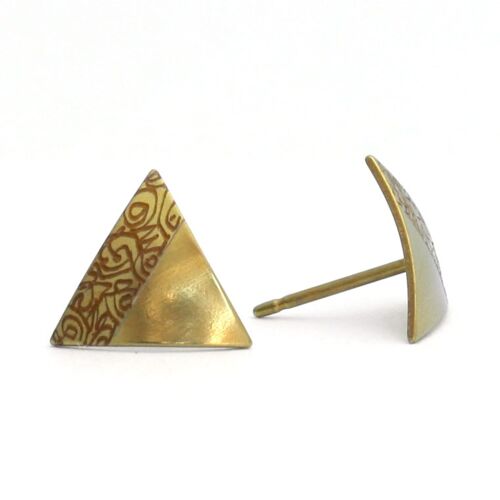 Titanium Earrings. Yellow. Very light and absolutely allergy free! Available in 5 colours. Handmade in France. TT490 GE