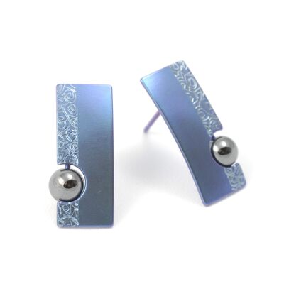 Titanium Earrings. Blue. Very light and absolutely allergy free! Available in 5 colours. Handmade in France. TT600 BL