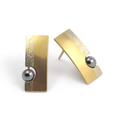 Titanium Earrings. Yellow. Very light and absolutely allergy free! Available in 5 colours. Handmade in France. TT600 GE