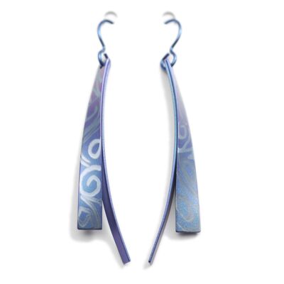 Pendientes de titanio. Azul. ¡Muy ligero y absolutamente libre de alergias! Disponible en 5 colores. Hecho a mano en Francia. TT235G BL