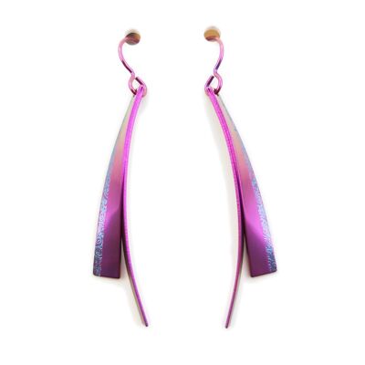 Pendientes de titanio. Violeta ¡Muy ligero y absolutamente hipoalergénico! Disponible en 5 colores. Hecho a mano en Francia. PA TT235F