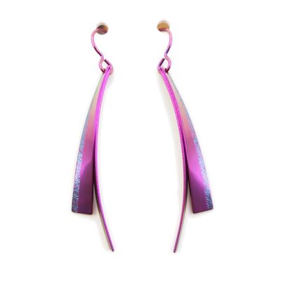 Titanium Earrings. Violet Very light and absolutely allergy free! Available in 5 colours. Handmade in France. TT235F PA