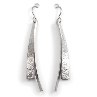 Titanium Earrings. Gray. Very light and absolutely allergy free! Available in 5 colours. Handmade in France. TT235NT GRI