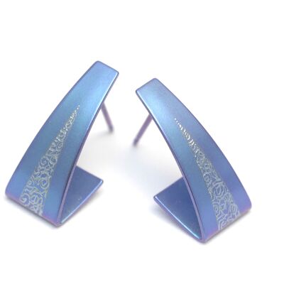 Titanium Earrings. Blue. Very light and absolutely allergy free! Available in 5 colours. Handmade in France. TT614 BL