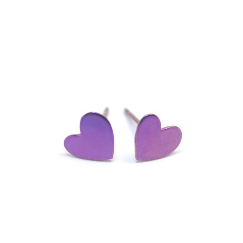 Titanium Earrings. Violet. Very light and absolutely allergy free! Available in 5 colours. Handmade in France. TT655 PA