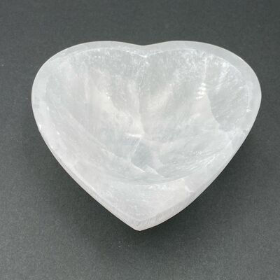 Bol de selenite coeur blanc