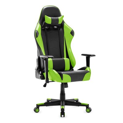 IWMH Indy Gaming Racing Chair Leather with Adjustable Armrest GREEN