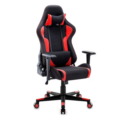 IWMH Indy Gaming Racing Chair Fabric with Adjustable Armrest, High Back RED