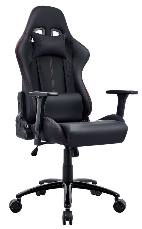 IWMH Indy Gaming Racing Chair Leather Black Fortress BLACK