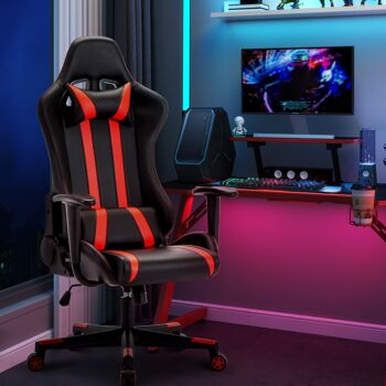 IWMH Indy Gaming Racing Chair Cuir-Classique ROUGE 6