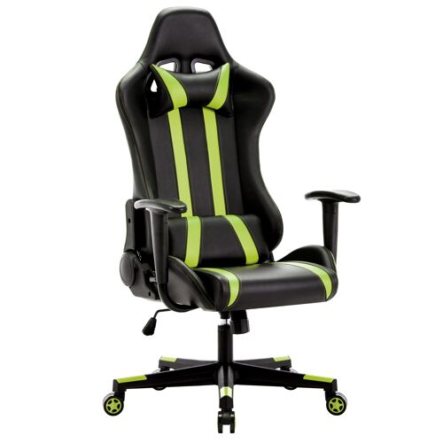 IWMH Indy Gaming Racing Chair Leather-Classic GREEN
