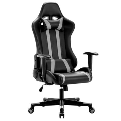 IWMH Indy Gaming Racing Chair Cuir-Classique GRIS