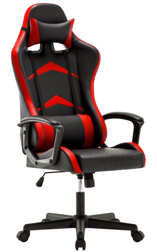 IWMH Indy Gaming Racing Chair Leather, High Back RED