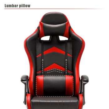 IWMH Indy Gaming Racing Chair Cuir, Dossier Haut ROUGE 7