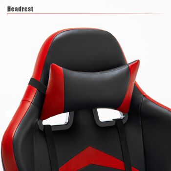 IWMH Indy Gaming Racing Chair Cuir, Dossier Haut ROUGE 8