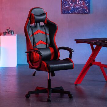 IWMH Indy Gaming Racing Chair Cuir, Dossier Haut ROUGE 9