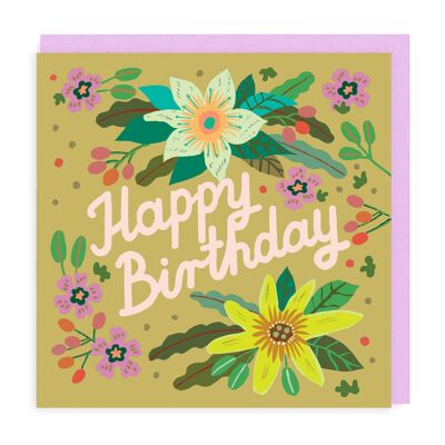 Floral Birthday Yellow 6 pack