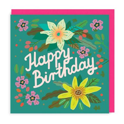 Floral Birthday Green 6 pack