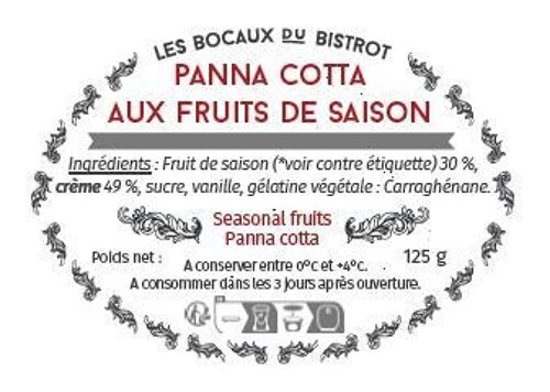 Panna Cotta aux Fruits de Saison (bocal en verre / bocaux traditionnels)