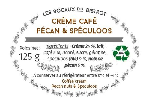 Crème Café, Pécan & Spéculoos (bocal en verre / bocaux traditionnels)