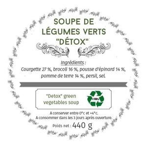 Soupe de Légumes verts « Détox » (bocal en verre / bocaux traditionnels)