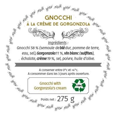 Ñoquis con Crema de Gorgonzola (tarro de cristal / tarros tradicionales)