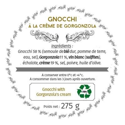 Gnocchi à la Crème de Gorgonzola (bocal en verre / bocaux traditionnels)