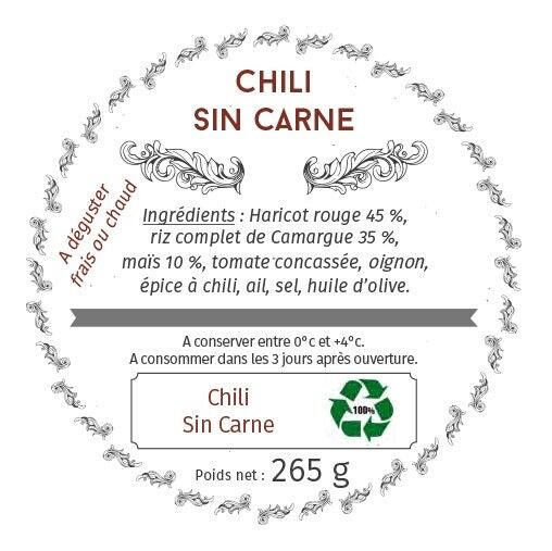 Chili Sin Carne (Glas / traditionelle Gläser / vegetarisch/vegan)