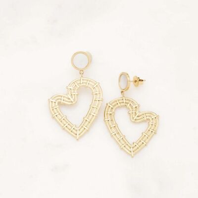 Cuore Earrings - Golden Mother-of-Pearl