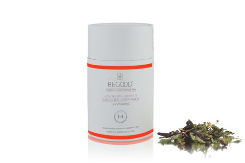 Begood Organic Loose Herbal Tea - Goodhearted (Hawthorn - Hibiscus - Dandelion - Lemon Balm), 30g