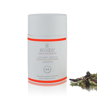 Begood Organic Loose Herbal Tea - Goodhearted (Espino - Hibisco - Diente de león - Bálsamo de limón), 30 g