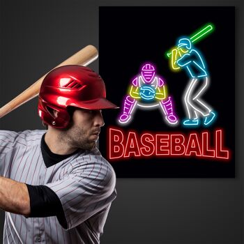 Neon Sign Baseball avec télécommande 1