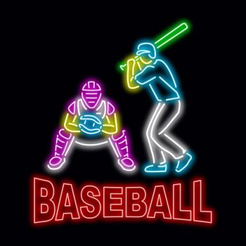 Neon Sign Baseball avec télécommande 2