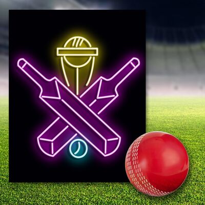 Neon Sign Cricket 2 with Remote Control