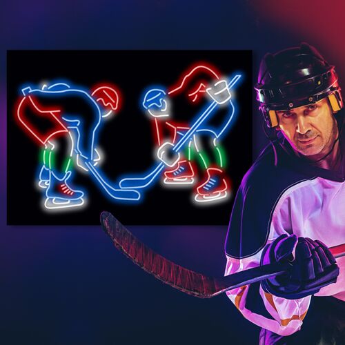 Neon Sign Ice Hockey with Remote Control