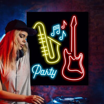 Neon Sign Party Music with Remote Control