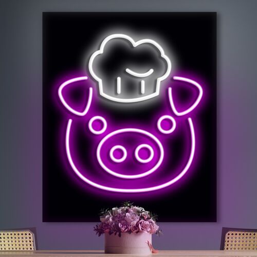 Neon Sign Pig with Remote Control