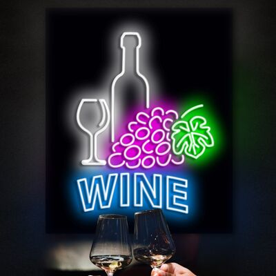 Neon Sign Wine Bar with Remote Control