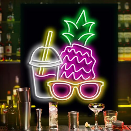 Neon Sign Pineapple with Remote Control