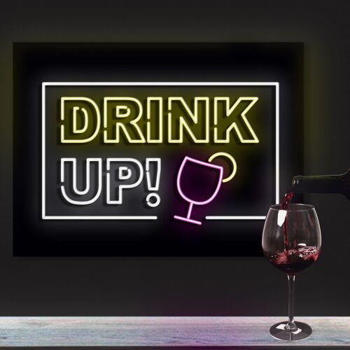 Neon Sign Drink Up with Remote Control