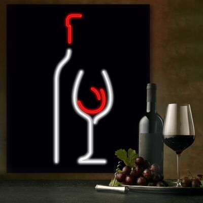Neon Sign Red Bottle with Remote Control