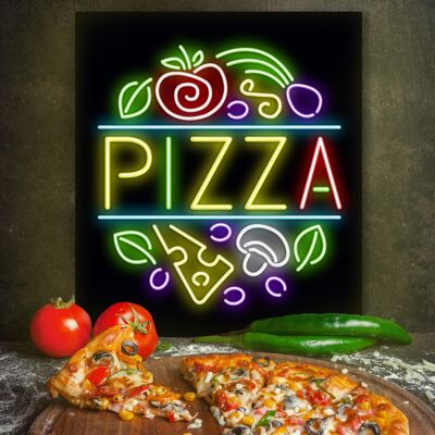 Neon Sign Pizza 2 with Remote Control