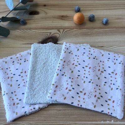 3 lingettes démaquillantes, Rose - Bio