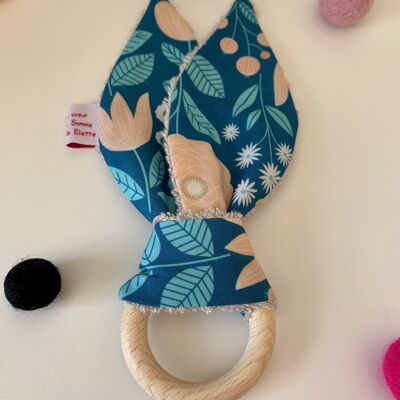 The Rattle/Teether, Turquoise - Organic