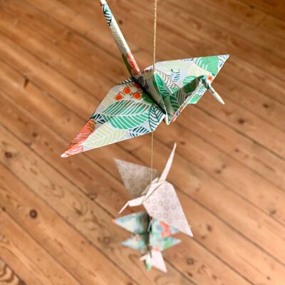 Origami-Girlande, grün und weiß