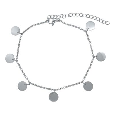 Plate anklets with 5 plates stainless steel